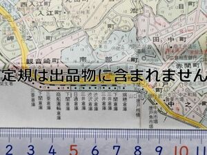 mc35【地図】下関市 昭和48年 [バス路線バス停名入 臨港貨物線 観音崎南部倉庫街 ダイハツ 専門大店 西口大丸百貨店 文化映劇 下関市営球場