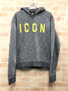 DSQUARED2 ディースクエアード パーカー ICON Hoodie ダメージ加工 S74GU0355 グレー M 111408418■