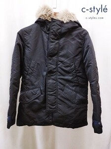 P390 [秋冬物][人気] Paul Smith ポールスミス ダウンジャケット S ブラック PY-PH-83637 ファー付き ジップアップ | G★