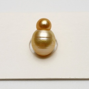 南洋白蝶真珠パールルース　13×8mm　ナチュラルゴールドカラー