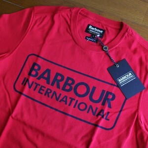 新品未使用・Barbour International Logo Tシャツ・RED・Sサイズ・バブアーインターナショナル・ポルトガル製・正規品