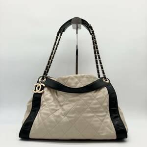 1円〜 【美品】　CHANEL シャネル　バイカラー　ラムスキン　ココマーク マトラッセ ハンドバッグ ショルダーバッグ チェーン　2way