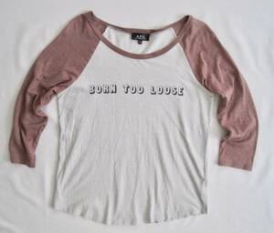 A.P.C.アーペーセー ラグランベースボール BORN TOO LOOSE 7分Tシャツ　　 S