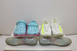 3足セット サンダル クロックス crocs キッズ ピンク＆水色 アナと雪の女王 17～19cm？