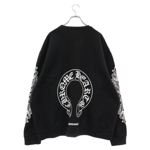 CHROME HEARTS クロムハーツ FLORAL CROSS L/S TEE 袖フローラルクロス スウェットトレーナー ブラック