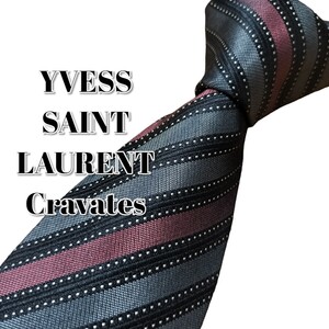 ★YVESS SAINT LAURENT Cravates★　グレー系　日本製