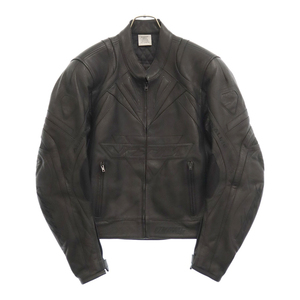 VETEMENTS ヴェトモン 21AW PRO RACING LEATHER JACKET UE52JA920BL プロ レーシングレザー ジップアップジャケット ブラック