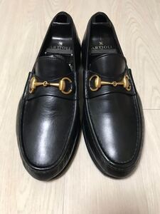 ◆【人気】GUCCI グッチ/ ホースビット ローファー ゴールドビットBLACK 6D(約24.0㎝)