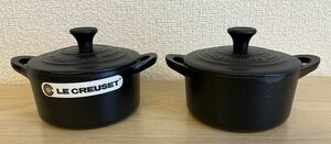 LE CREUSET ル・クルーゼ ミニココット 10㎝ ペア 鋳物 両手鍋 調理器具 黒 ブラック