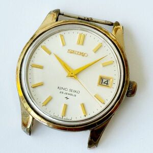 稼動品 ◆ キングセイコー KING SEIKO 25石 メダリオン 手巻き 腕時計 4402-8000 メンズ ウォッチ シルバー文字盤 デイト