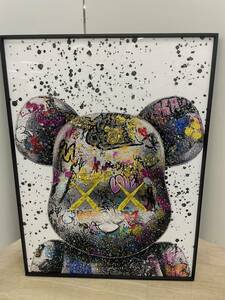 水晶絵　BE＠RBRICK　KAWS　ベアブリック　アートパネル　立体　絵画　クリスタル　アートフレーム　カウズ　コンパニオン　額縁　額絵　絵