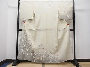 平和屋1■夏物　訪問着　絽　草木文　たたき染め　反端付き　逸品　未使用　CAAD2595ua