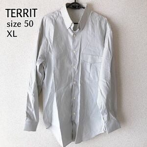 TERRIT テリット オーバーサイズ シャツ 長袖 淡い水色　サイズ50 長袖シャツ ワイシャツ