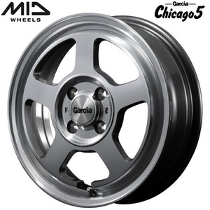 MID Garcia Chicago5 1本価格 メタリックグレーポリッシュ 4.0J-12インチ 4穴/PCD100 インセット+42