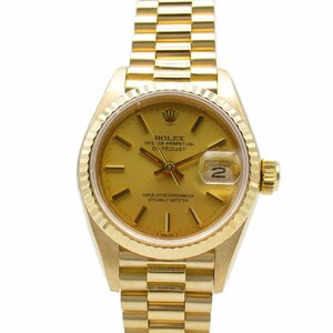 ロレックス デイトジャスト 76番 ブランドオフ ROLEX K18（イエローゴールド） 腕時計 K18 中古 レディース