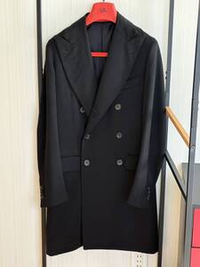 【美品】ISAIA(イザイア) PORTOFINO(ポルトフィーノ)ダブルチェスターコート NERO(ブラック)44