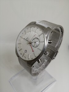 【稼働品】SKAGEN スカーゲン 853XLSSC メンズクォーツ腕時計アラーム付