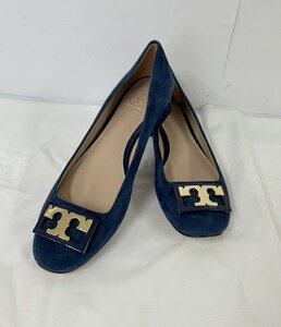 ◎【TORYBURCH/トリーバーチ】パンプス スエード ネイビー サイズ6.5C ローヒール 箱なし 中古品/kb3038