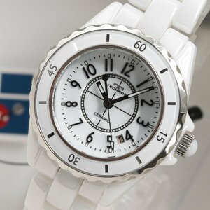 テクノス TECHNOS 腕時計 T9924TW J12タイプ ホワイトセラミック クオーツ レディース 未使用品 [質イコー]