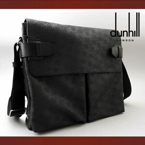 【ほぼ未使用】 定価10万円　dunhill ダンヒル D8 ディーエイト ショルダーバッグ メッセンジャーバッグ 斜め掛けバッグ PVC ブラック 黒