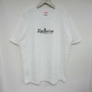 【1円】良好 国内正規 Supreme 20AW 20FW Stay Positive Tee メッセージプリントTシャツ White ホワイト 白 L