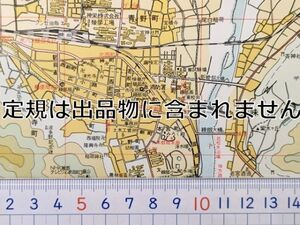 mC26【地図】昭和43年 綾部市 [バス路線・停留所名入 国鉄山陰本線綾部 高津駅 グンゼ引込線 グンゼ病院 由良川 並松水浴場 亀井織物工場