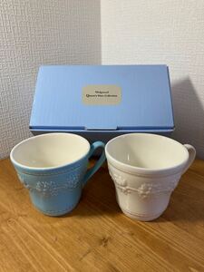 1-278 WEDGWOOD Wedgwood ウェッジウッド マグカップ ペア カップ ブルー アイボリー カラー 