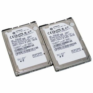 ■中古 HITACHI 内蔵型 HDD 250GB 2個セット 2.5インチ 9.5mm HTS543225L9SA00 15000-20000時間以下 合計500GB フォーマット済み 動作正常