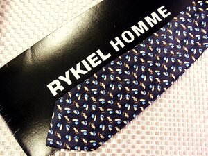 ♪35926C♪良品【兎 うさぎ 動物 ニンジン 野菜 バケツ 柄】リキエル【RYKIEL】ネクタイ