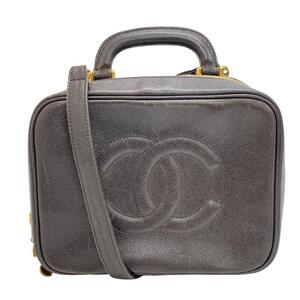 CHANEL/シャネル ココマーク 2way キャビアスキン レザー ショルダーバッグ ブラウン レディース ブランド