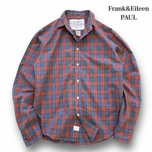 【Frank&Eileen】フランクアンドアイリーン ギンガムチェックシャツ 長袖コットンシャツ USA製 スキッパーシャツ ボタンダウン PAUL