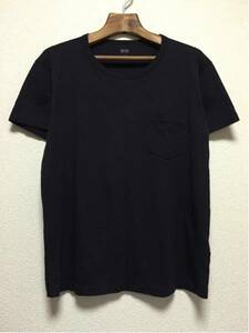 [即決古着]UNIQLO/ユニクロ/ポケットTシャツ/半袖/薄手/濃紺色/ネイビー/S