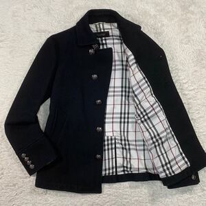 美品 バーバリー ブラックレーベル ウール ジャケット ノバチェック 黒 M BURBERRY BLACKLABEL ブルゾン コート アウター