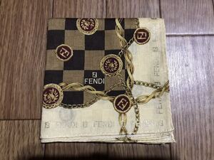 ★新品未使用★FENDI フェンディ★ハンカチ★綿100%★約49cm × 49cm★ベージュ系