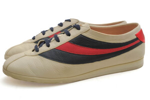 GUCCI グッチ ローカットスニーカー 483266 Falacer Ace sneakers Web leather 牛革 カーフ シェリーライン