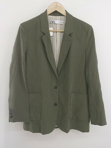 ◇ ZARA ザラ 2B 長袖 テーラード ジャケット サイズEUR S USA S MEX 26 カーキ レディース P