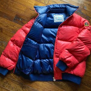 美品 希少レア！80s MONCLER モンクレール レディース ダウンジャケット スキーウェア 防寒着 極暖 アウター レッド 赤 ビンテージ 古着