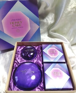 【未使用】SHISEIDO HONEY CAKE CRYSTAL PURPULE 資生堂　ホネケーキ　クリスタルパープル　専用容器　ジャーニィサイズ 石けん　4個セット