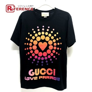 GUCCI グッチ ハート ドット アパレル トップス 半袖 Tシャツ 半袖Ｔシャツ ブラック メンズ【中古】