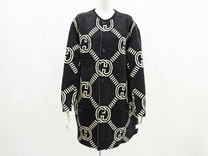 ◆【GUCCI グッチ】22AW リバーシブル インターロッキングG カーディガン 678318 ブラック×アイボリー S