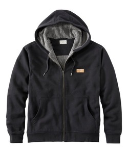 あったか/SMサイズ(Lサイズ相当)/L.L.Bean/エルエルビーン/ジップアップパーカー/裏地：ボアフリース/スウェットフーディー/ブラック黒