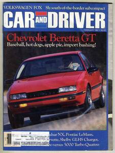 【c1392】難あり：87.2 CARandDRIVER／シボレーベレッタGT、ニッサンパルサーNX SE、シトロエンCX25 GTi、…