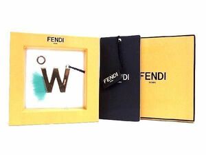 ■新品■未使用■ FENDI フェンディ ABClick イニシャルW ファー バッグチャーム キーホルダー レディース ゴールド系×ブルー系 b2035CO