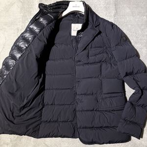 L相当★MONCLER ROUILLAC モンクレール ルイラック テーラード ダウン ジャケット レイヤード ブルゾン メンズ 2 ネイビー 軽量 極暖