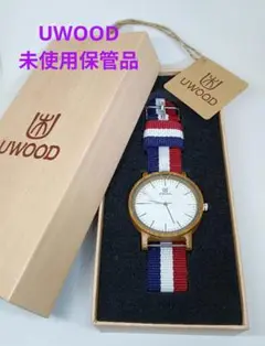 在★■ 未使用保管品 UWOOD 男女兼用 木製 腕時計