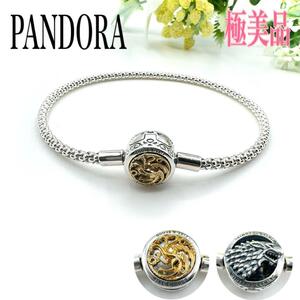 希少新品同様Pandora パンドラ ブレスレット バングル FIRE&BLOOD WINTER IS COMING シルバー ゴールド 