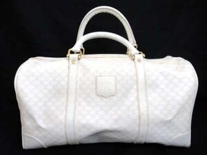 セリーヌ CELINE ボストンバッグ マカダム 高さ21×底幅41×奥行21cm 鍵カデナ無し 染み黄ばみあり ジャンク品 ■