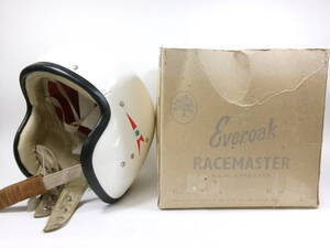 美品！60s EVEROAK RACEMASTER 白 ジェットヘルメット 59 オリジナル箱付 ★ 60年代 エバーオーク AVIAKIT D LEWIS LES LESTON STADIUM