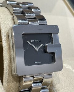 【5HO水12001E】★１円スタート★稼働品★GUCCI★グッチ★3600J★スクエア★QUARTZ★クオーツ★黒文字盤★純正ベルト★レディース★腕時計