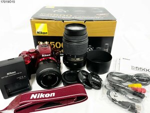 ★シャッターOK◎ Nikon ニコン D5500 ダブルズームキット 18-55mm 1:3.5-5.6 55-300mm 1:4.5-5.6 一眼レフ デジタルカメラ 17019O15.